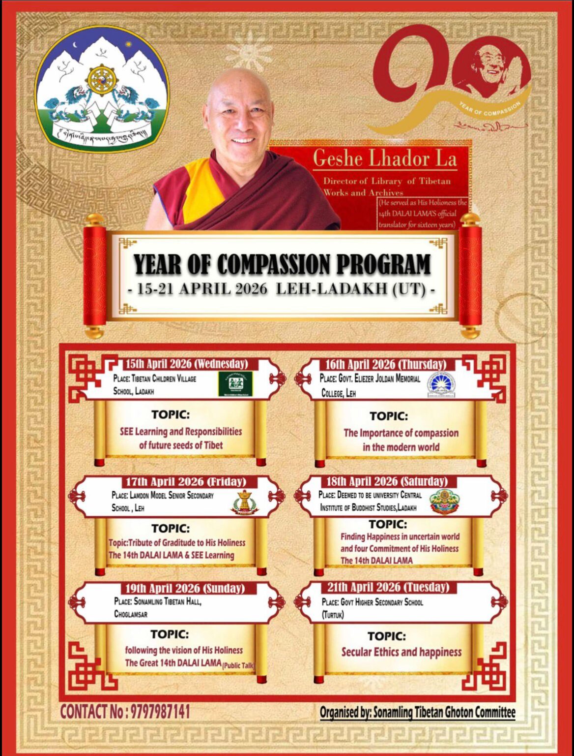 YEAR OF COMPASSION PROFRAM(15-21 APRIL,2026)- LEH-LADAKH(UT) | Library ...